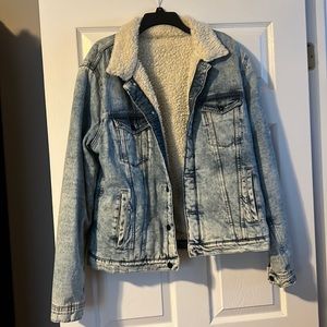 HM acid wash Sherpa denim jacket